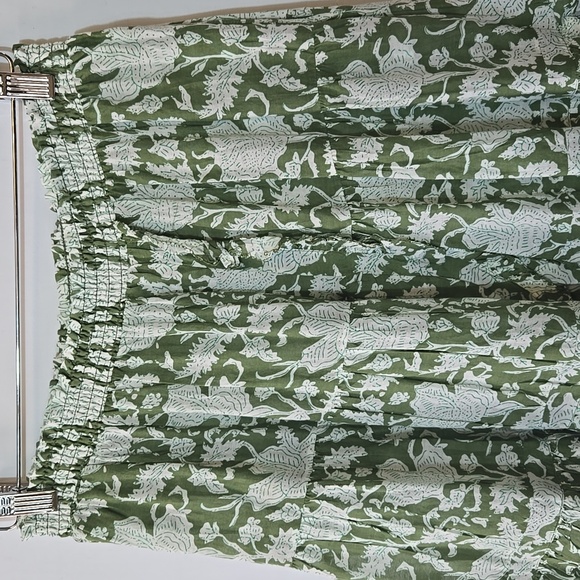 Maje Jitale‎ Floral Printed Ruffled Midi Skirt Size XL Cottagecore Travel Twee - Picture 5 of 16